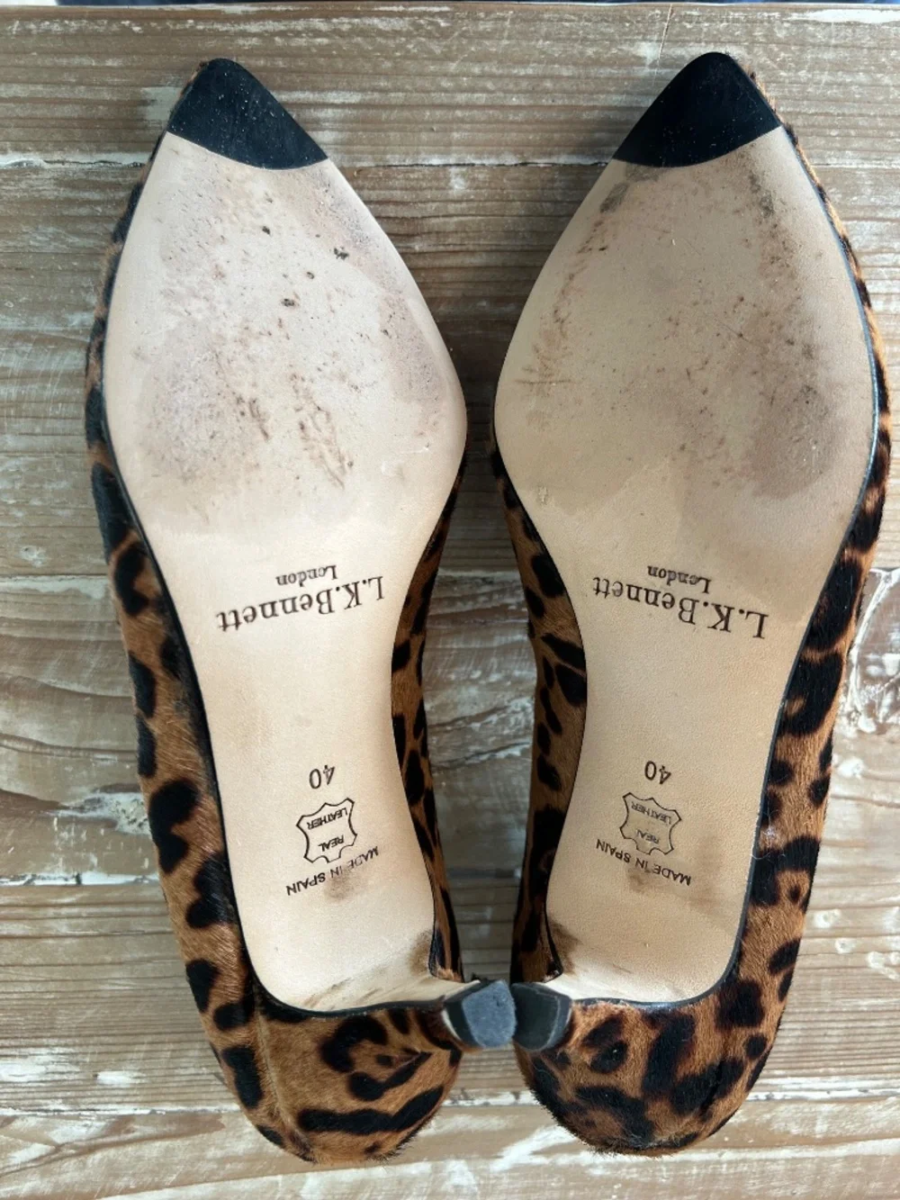 L.K. Bennett London Marie Leopard Calf Hair Heels Sz 40 - EUC